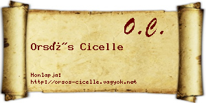 Orsós Cicelle névjegykártya
